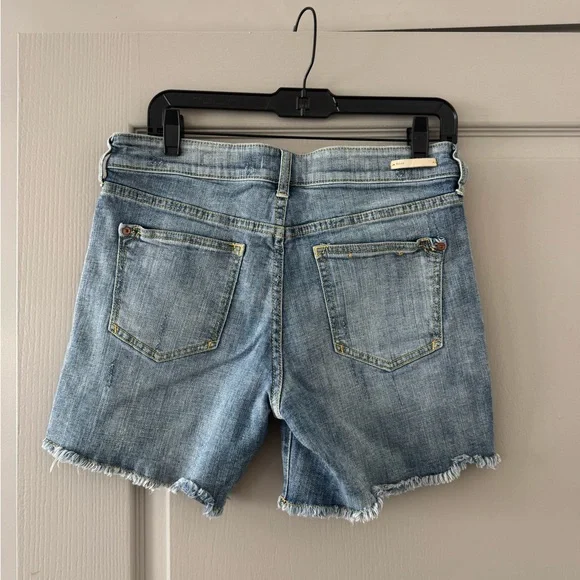 Pilcro Blue Jean Shorts with Floral Embroidery - Picture 3 of 5